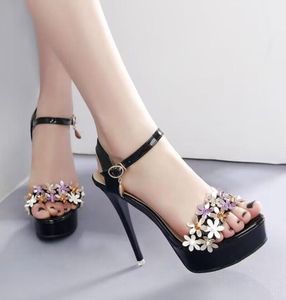 Women039S Sandals Platform High Heel Daisy Spikes Patent Leather Sandal Super Heeled Sandalies 3543 with Box8333554