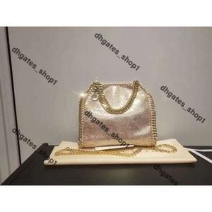 Stella McCartney Bag Falabella Tote Borka Kobieta Metallic Sliver Czarna małe torba zakupowa Kobiet torebka skórzana torby na ramię na ramię portfel torebka Stella 538