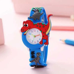 Zegarki dziecięce kreskówka 3D dinozaur silikonowy kwarc Student Watch Student Watch Y240527