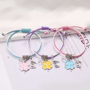 best friend Student person woven bracelet bracelet Korean version simple and cute friendship three piece set pure handmade color rope ship hmade