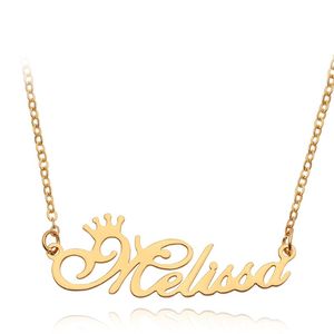 Personalisierte kundenspezifische englische Namen Halsketten Armband für Frauen Männer Edelstahl Brief Anhänger Charm Gold Silber Chains Mode Juwel 2658