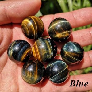 Dekorative Figuren natürliche Schnitzkugel Ball Blue Tiger Eye Jasper Quarz Freistand Chakra Heilung Reiki Steine Geschnitztes Handwerksgeschenk