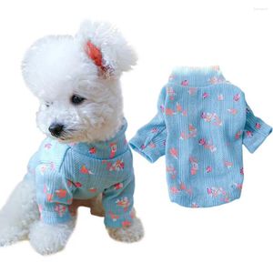 Vestuário para cães roupas de estimação de impressão de flor elegante camisa de colete respirável roupas confortáveis ​​para animais pequenos de verão ao ar livre