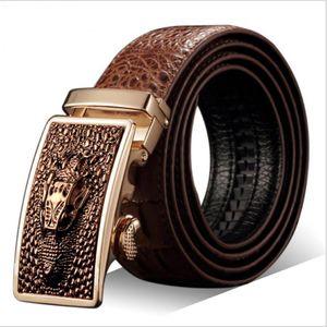 أزياء جديدة حزام مشبك حزام أوتوماتيكي جديد يبيع التمساح الجلدي للرجال بحجم حزام الذكور 110-125 ملم 264g