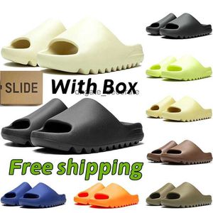 Sandals Free shipping designer sandals slides men womens slippers with box Onyx Bone Desert Sand Earth Brown Glow Green glow platform mens shoes sports sneakers Big