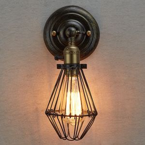 Wall Lamps Edison Vintage Chandeliers Rustic Wire Hanging Industrial Cage Light bedroom corridor 218c