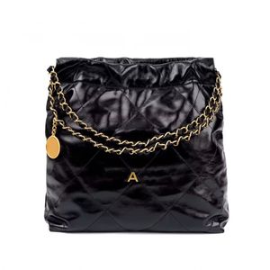 10A Mirror Quality Luxury designers bag Mini Bucket Bags 22 handbag 35cm shopping bag Calfskin Quilted Tote Black Purse Womens Shoulder Silver Chain Bag