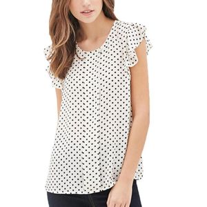 Camicette per pois con manica a farfalla estiva Women Women Blome Bloge Bhiffon Black Black Shirt23811225071