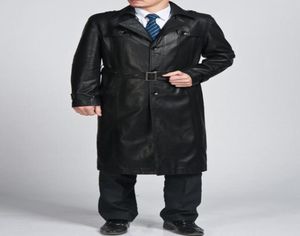 Homens moda moda de design longo sobretudo de couro longo lapela pó casaco de pó M3XL5242885