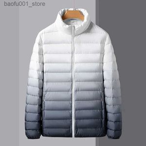 Men Parkas 2023 Casaco leve para baixo masculino e outono curto e inverno pato branco no inverno casaco quente grande roupa de homens q240527