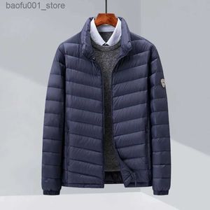 Masculino de parkas de primeira classe masculina colar de colarinho ultra leve para baixo