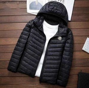 Męskie Down Parkas 2024Mens Designer Light Down Juć zimowa m puffer krótkie błyszczące pary z kapturem stylowe i wszechstronne garnitur chleb