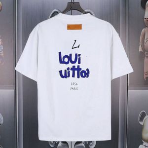 Summer Designer Men's Tee Shirts En svartvitt alfabet Luxury Crewneck Kort ärm Par Soft 100% Cotton Streetwear Street Hip Hop Women Tees