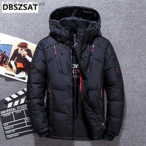 Men's Down Parkas -20 Degree Winter Down Coat Men White Duck Down Parkas Jacket Mens Thick Warm Snow Parka Jacket Overcoat Windbreaker Warm Parkas Q240527