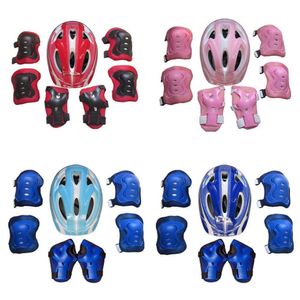 Bicycle Kids Children Roller Skates Bike Safety Helmet Knee Elbow Wrist Guard Pad Set Cycling Equipment L