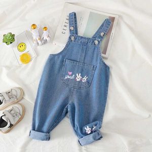 Компания «Ромперы» Diimuu Детская мультипликационная одежда для мультипликационной одежды, девчонка, джинсовые штаны, повседневные Dungaraes Long Bunders Модные комбинезон 1-4T WX5.26
