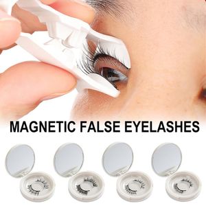 Magnetiska ögonfransar 3D False Mink Eyelashes Little Devil Set Curler Professional Women's False Makeup Eyelash Tools G7P0