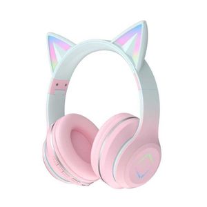 Headwear Hair Accessories Headphones Wireless Bluetooth Headhands Noise-cancelling headwear Earphone for Cell phone Cat Ear Cartoon Gradient Color Cool