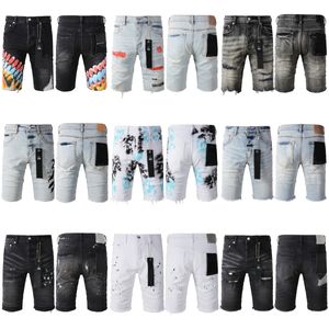 Mens Purple Denim Shorts Jeans Designer Jean Fashion Distressed Ripped Bikers Womens Denims Cargo For Men Black Pants