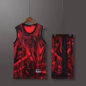 Mens Set Sports and Leisure Custom Fans Basketball Jerseys Game Team Short Sleeve Uniform Training Vest and Shorts Kit 240527