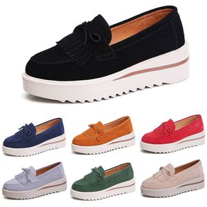 Style20 GAI Women Casual Shoes Platform Sneaker Slip On Black Brown Beige Red Green Navy Purple Ivory Woman Fashion Trainers Sneakers Outdoor Jogging Walking