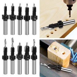 8/10mm Shank Router Bit Multifunktionell räknare Borr Bit Träfräsning Skär Trä Metallhål Skärare Hållbara borrverktyg