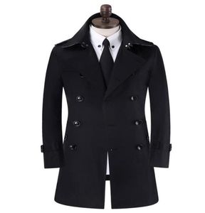 Khaki preto bege preto Bedido duplo masculino casacos homem casaco comprido homem roupas de algodão esbelto de algodão Men Plus4833979