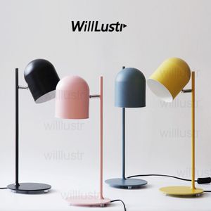 WillLust Brand New Design Iron Reading Light Bedside Table Lamp Study Room Desk Lighting Office Hotel Macaron Color Pink Black Yellow 252C