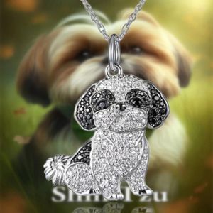 Pendant Necklaces Cute Shih Tzu Necklace Set With Imitation Diamonds Fine Environmental Cartoon Dog For Boys And Girls