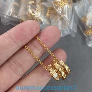 2024 Designer bulgariism smycken hänge halsband 925 sterling silver skatt cirkel huvud svans diamant 18k guld orm ben och ormdiamanter med krage kedja h