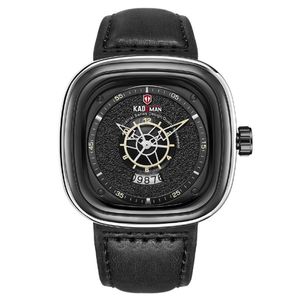 Kademan Brand Trendy Fashon Cool Large Dial Mens Mens Watches Quartz Watch Calendar Accordate Travel Time Business男性リストウォッチ305E