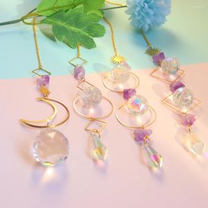 Decorative Figurines Sun Crystal Chandelier Lighting Ornament Wind Chimes Curtain Home Garden Pendant For Christmas Tree Decoration Festival