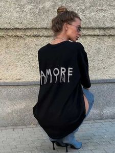 Женская футболка Pure Cotton Lose Harajuku Street Fort Fort Fort Form Fort Formant Fasual Solid Laffize Top Broate Completed Womens J240527