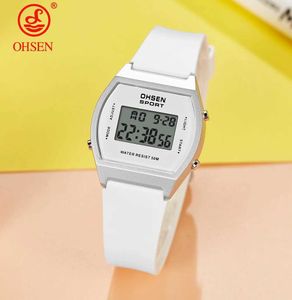 Детские часы Digital Sport Watch для женщин Водонепроницаемые модные белые женские наручные часы Электронные часы Chilren Hames Светодиодные будильники подарки Y240527