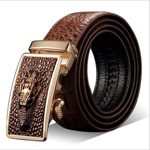 Nytt mode Nytt automatiskt bälte Buckle Belt J Säljer herrläderkrokodil Male Belt Size 110-125mm 301Y