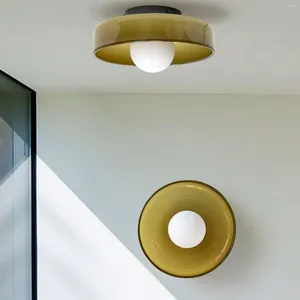 Taklampor grönt glas semi spolmontering ljus med mjölkklot nordisk modern hallbelysning fixturer runt sängen vägg