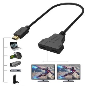 Кабель адаптера сплиттера HDMI от 1 до двойного HDMI 2 Way Splitter 4K HD -кабель для ноутбука