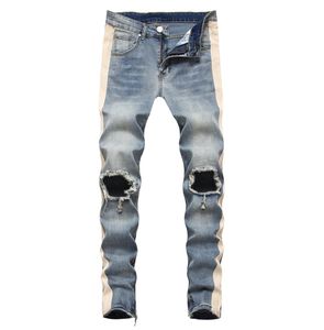 Top Quality Jeans Distressed Ripped Biker Pants Slim Fit Motorcycle Denim Pant Mens Designer Jeans Size 29401875333