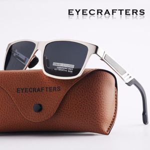 Солнцезащитные очки Eyecrafters Дизайнерские мужские алюминиевые поляризованные ретро -винтажные квадратные очки Мужские мужские зеркальные солнцезащитные очки Silvbla 2495