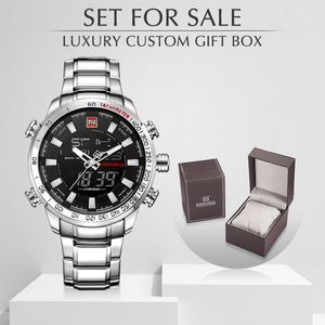 Naviforce Brand Männer Militär Sport Uhren Herren LED Analog Digital Watch männliche Armee Edelstahlquarzuhr mit Box zum Verkauf 252U