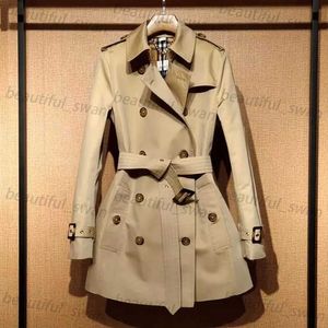 2024SS Projektantka damska płaszcz Oryginalny moda klasyczna Brytyjska beżowa płaszcz kurtka Top Casual z płaszczem z paskiem
