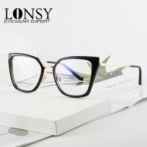 Occhiali da sole La lettura quadrata di moda Donne Anti Blue Light di alta qualità Cat Eye Presbyopia Woman Big Overtize Eyewear chiaro 2611