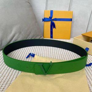 Designerbälten Grön äkta cowskin -bälte för man kvinna klassisk 4 färg spänne bredd 4 0 cm med ruta 228l