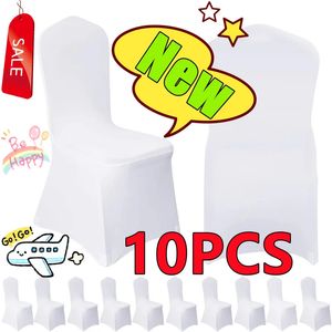 101PC White Wedding Chair Cover Spandex Stretch Slipcover Restaurant Banquet el Dining Party Universal Decor 240520