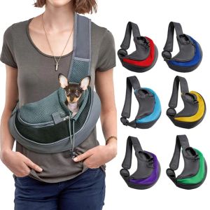 Pet Cat Dog Carrier ryggsäck Travel Tote Axelväskor Mesh Sling Carry Pack Comfort Foldbara hundtillbehör Pets Bag Ryggsäckar