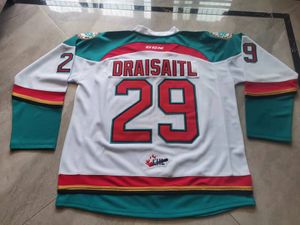 Хоккейные майки Физические фотографии Kelowna Rockets 29 Leon Draisaitl White Men Yourd Women Women High School S-6xl или любое имя и номера майки