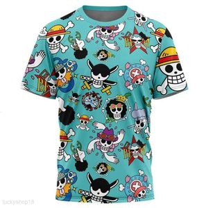 Mens camisetas Anime One Piece Monkey D Luffy 3D Print T-shirt para desenho animado Harajuku t Manga japonês de grandes dimensões meninos curtos Slve Tops T240425