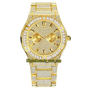 Missfox Eternity V316 Hip Hop Fashion Mens Watches CZ Diamond Inlay Dial Quartz Movement Men Watch Iced Out Big Diamonds Bezel Eloy CA 284S