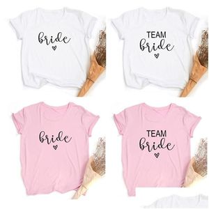 Bride de decoração de festa para ser camiseta rosa 6 tamanhos de tamanho de noiva Bacharel Squads Squads Squads Droga de Brides Droens Drop Home Garden Dhlu4