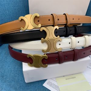 Golden Buckle Leather Belt Woman Designer Brand Womens Belts Fashion Luxury Mens Casual Waistband 4 Colors With 2 5cm Cintura 2722
